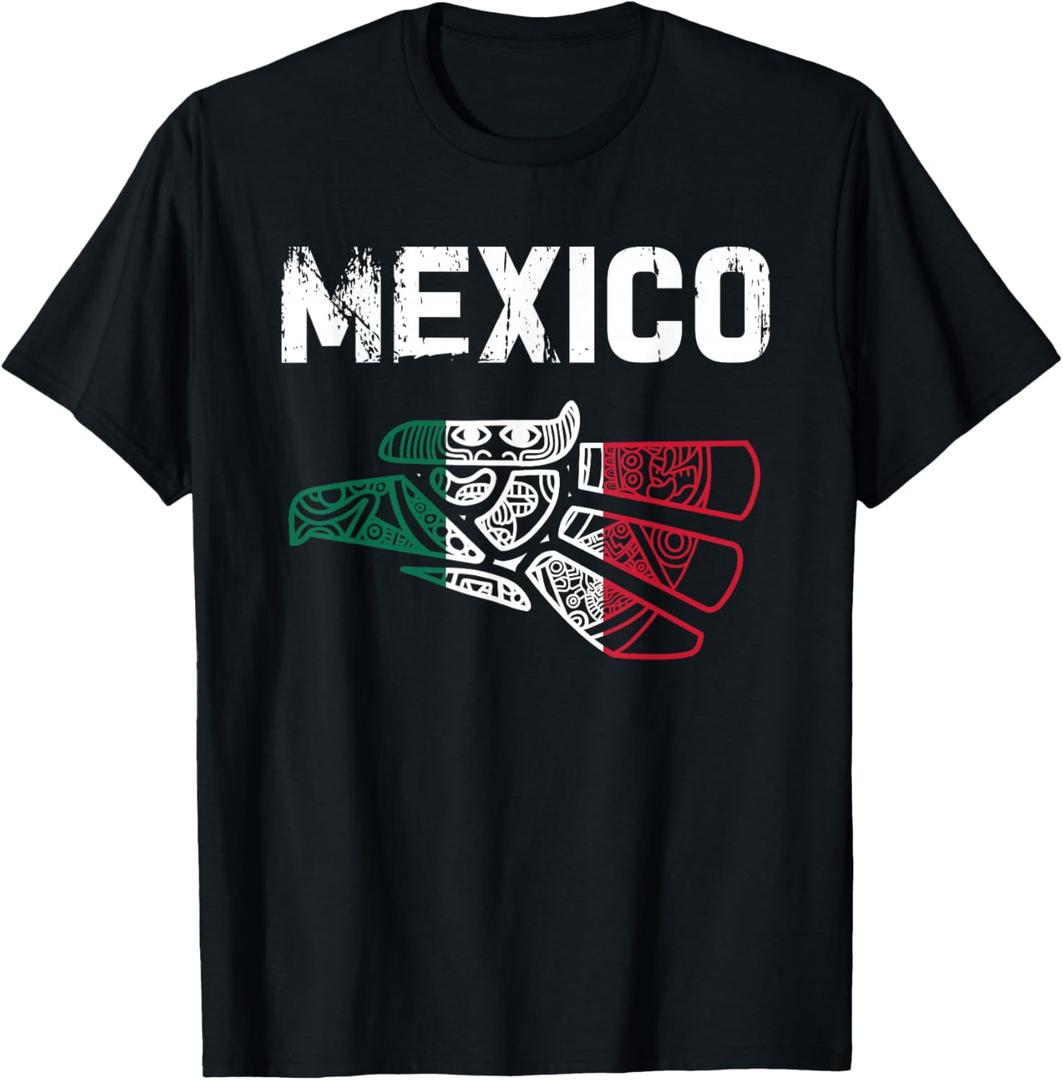 Mexico Vintage Mexican Flag Pride Hecho en Mexico Jersey T-Shirt (Small, Black)