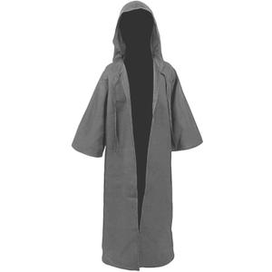 GOLDSTITCH Hooded Robe Cloak Knight Fancy Cool Cosplay Costume (Large, Gray)