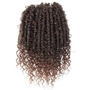 Boho Crochet Passion Twist Hair Pre looped, 10 Inch Goddess Passion Twist Crochet Hair with Curly Ends 8 Packs Ombre Light Brown Pre-twisted Bohemian Crochet Braids (8 PCS/88 STRANDS, T30)
