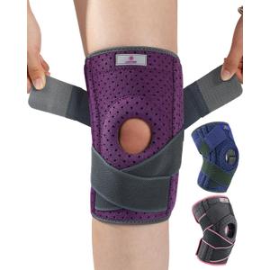 ABYON Knee Brace for Women Meniscus Tear, ACL, Arthritis. Knee Support with Dual Side Stabilizers & Crossed Compression Straps Maximum Support for Knee Pain Relief and Fast Recovery Plus Size - Please Check Sizing Video Before Buying (4X-Large/5X-Large (Pack of 1), Purple