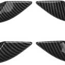 Qiilu Door Handle Cover Carbon Fiber Abs 4Pcs Car Anti Freezing Replacement for Y