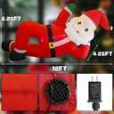 Juegoal Christmas Inflatables Outdoor Decorations, 12FT Long Inflatable Xmas Santa Claus, Lighted Blow Up Giant Lying Santa with Built in LED Lights, Light Up Holiday Winter Lawn Yard Garden Decor