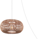GLOBE Electric 65939 Fitz 1-Light Plug-in or Hardwire Pendant Lighting, Rattan Shade, White Socket