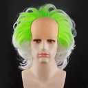 Kids Beetle Ghost Movie Cosplay Costume Black and White Stripe Jacket Shirt Pant Set Boys Halloween Suit with Wig (130(Height:47-51Inch))