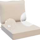 AAAAAcessories Outdoor Deep Seat Cushions for Patio Furniture, Waterproof Replacement Patio Chair Cushions, 24 x 24 x 5 Inch, Light Beige