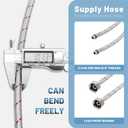 BWE 32-Inch Long Bathroom Kitchen Faucet Connector, Braided Stainless Steel Supply Hose 3/8-Inch Female Compression Thread x M10 Male Connector, x 2 Pcs (1 Pair)