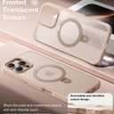 TORRAS Desert Titanium for iPhone 16 Pro Case Magnetic Stand, [Compatible with MagSafe][Flexible Stable Stand] Mil-Grade Protection Translucent Slim Anti-Scratch Ring Kickstand, Rose Gold 6.3", Ostand