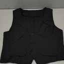 SOLY HUX Women's Plus Size Button Up Suit Vest Blazer V Neck Sleeveless Waistcoat Plain Black 0XL
