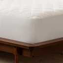 SERTA Power Clean Triple Action Quilted Soft Waterproof Mattress Pad Protector, Moisture Wicking Protection with 15" Deep Pocket, Full, White