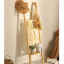 Taozun 66in Rustic Pine Wood Blanket ladder, Wall-leaning Farmhouse Display Towel Rack for Throw Quilt, Ladder Shelf, Blanket Storage for Living Room, Bathroom