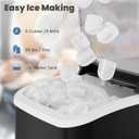 DUMOS Countertop Ice Maker with Handle, 26lbs/24H Portable Ice Machine, 9 Bullet Ice Cubes Ready in 6 Mins, Self-Cleaning, Quiet Compact Ice Maker for Home, Kitchen, RV, Camping, Modern Black