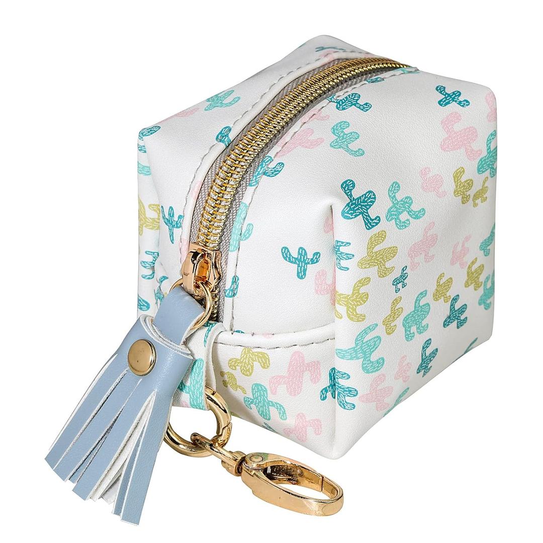 Smlpuame Pacifier Holder Case,BPA Free Leather Baby Pacifier Cover Pouch,Binky Case for Diaper Bag or Purse,Holder 4 Pacifiers or Teether Toy,Outdoor Travel Accessories,Easy to Clean(Cactus)