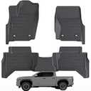 ASINRI Floor Mats for 2024 Toyota Tacoma - Only Double Cab & Automatic Transmission(Non Manual Transmission), TPE All Weather Protection 2 Rows Car Floor Liners Accessories