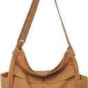 PRAGARI Canvas Crossbody Bag Messenger Cute Bag with Pins and Pendant for Women Girls Casual Shoulder Aesthetic School bag