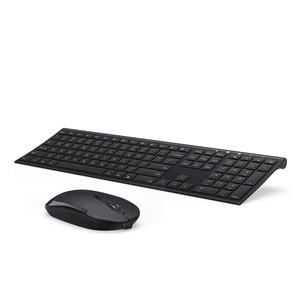 Wireless Keyboard and Mouse, Vssoplor 2.4GHz Rechargeable Compact Quiet FullSize Keyboard and Mouse Combo with Nano USB Receiver for Windows, Laptop, PC, NotebookBlack
