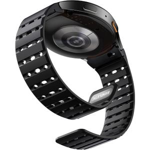 Bandletic Magnetic Silicone Band Compatible with Samsung Galaxy Watch 7 6 5 4 FE 40mm 44mm/for Galaxy Watch 6 4 Classic 43mm 47mm 42mm 46mm/Watch 5 Pro 45mm, 20mm No Gap Sport Strap for Men Women