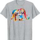India Elephant Vintage Travel Love Watercolor T-Shirt 2XL