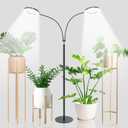 LETKEYS Grow Lights for Indoor Plants,Double Head Full Spectrum LED Plant Light with Stand,6 Dimmable Levels & 3 Lighting Modes, Auto On Off Timer 3/9/12H, 38-67 inches Adjustable Height, Black