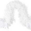 MAOFENG Chandelle Turkey Feather Boa 1.64 Yards 30g for Halloween Dancing Wedding Party DIY Craft Costume Decoration Feather Boa,White