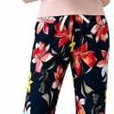 Womens Pajama Sets Short Sleeve Lounge Set Soft Floral Print Pjs Pants V Neck Loungewear Summer 2 Piece Sleepwear