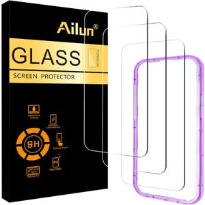 Ailun 3 Pack Screen Protector for iPhone 17 Pro Max [6.9 inch] with Installation Frame, Tempered Glass, Sensor Protection, Dynamic Island Compatible, Case Friendly