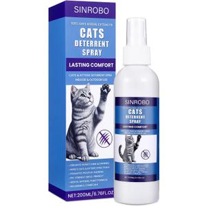 SINROBO Cat Deterrent Spray - Natural Cat Repellent Spray for Furniture, Safe Indoor & Outdoor Training Aid for Urine Marking & Anti-Scratch SINROBO Cat Deterrent Spray - Natural Cat Repellent Spray for Furniture, Safe Indoor & Outdoor Training Aid for Urine Marking & Anti-Scratch