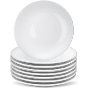 8 Pcs Porcelain Dessert Plates,6 inch White Appetizer Plates,Round Small White Plates,Small Plates for Appetizers,Ceramic Dessert Plate for Cake Snacks,Microwave Oven and Dishwasher Safe