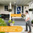 13FT Light Bulb Changer for High Ceilings - Light Bulb Changer with Baskets and Suction Cup Bulb Removal Tool for High, Light Bulb Removal Tool with Pole (Black)