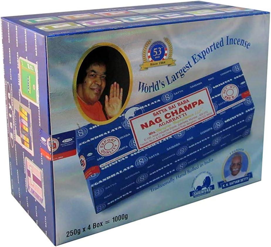 Sai Baba Nag Champa Incense 1,000 Gram (1,000g - 4 packs)