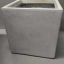 Kante 10 Inch Square Concrete Planter for Outdoor Indoor Home Patio Garden, Large Plant Pot with Drainage Hole and Rubber Plug, Pure White