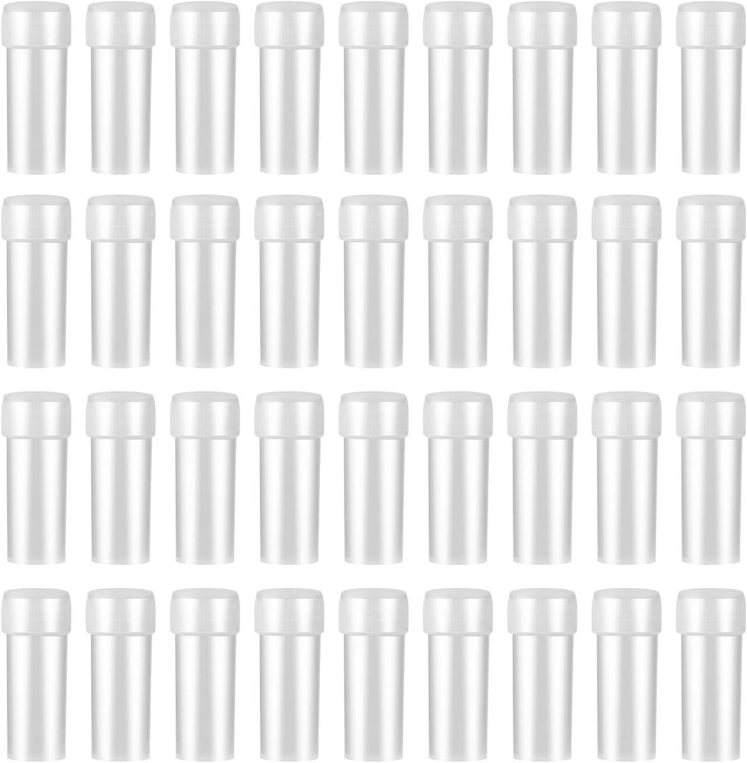100Pcs 5ML Small Pill Plastic Containers Empty Pill Bottles Sample Bottles Vial Test Tube with Caps by HRLORKC