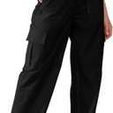 Hiking Pants Women Lightweight Cargo Pants Quick Dry Water Resistant Outdoor Travel Pants with Zipper Pockets (Small, Black)