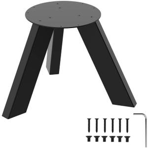 Orgerphy 18 Round Plate Table Base Leg |18 inch Metal Coffee Table Legs Bench Legs | 18" Height 14" Wide Industrial Square Tube Leg for Tea Table Coffee Table Furniture Bench Legs (18 inch)