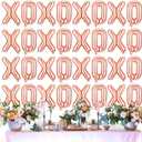 32 Pcs Valentines 16 Inches Xoxo Balloons Xoxo Letter Foil Balloons Banner Galentines Day Decorations for Wedding Anniversary Bachelorette Party Supply(Rose Gold)