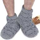 REVIX Microwavable Booties and Feet Warmers for Women & Men, Microwave Heated Foot Warmer with Flaxseed Moist Heat for Cold Feet, Gray, L