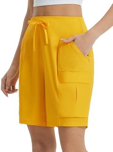 baleaf Women's 7" Hiking Shorts High Waist Water Resistant Quick Dry Lightweight Zip Pockets Workout Athletic Shorts Travel, 3XL