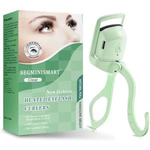 Heated Eyelash Curler, Fast Heat up Within 5s, 24 Hours Long Lasting, Rechargeable Electric Eyelash Curler, Temperature Control, Safe Anti-Burn Lash Curler, Quick Natural Curling Eye Lashes