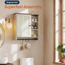 SONGMICS Home Bathroom Wall Cabinet, Snapsemble Superfast Assembly, Over the Toilet Medicine Storage Cabinet with Adjustable Shelves, for Kitchen/Pantry, Rustic White and Honey Brown