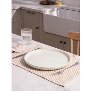 famiware Milkyway Dinner Plates, 10.24 inch Stoneware Plates for 4, Ceramic Dessert Plates Dish Set for Kitchen, Speckled Handmade, Microwave and Dishwasher Safe, White