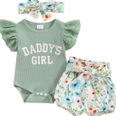 Hello World Newborn Outfit Baby Girl Going Home Outfit Ruffle Ribbed Romper Top Floral Pants Set Cute Summer Clothes. Size Newborn