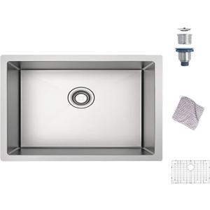 TORVA 30-Inch Undermount Kitchen Sink, Premium 304 Stainless Steel Bar Sink - 10 Inches Deep Basin Single Bowl Sink