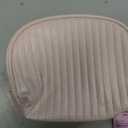 Cute Makeup Bag, Mini Cosmetic Pouch for Women, Small Quilted Beauty Bag, Handy zipper Pouch, Cream