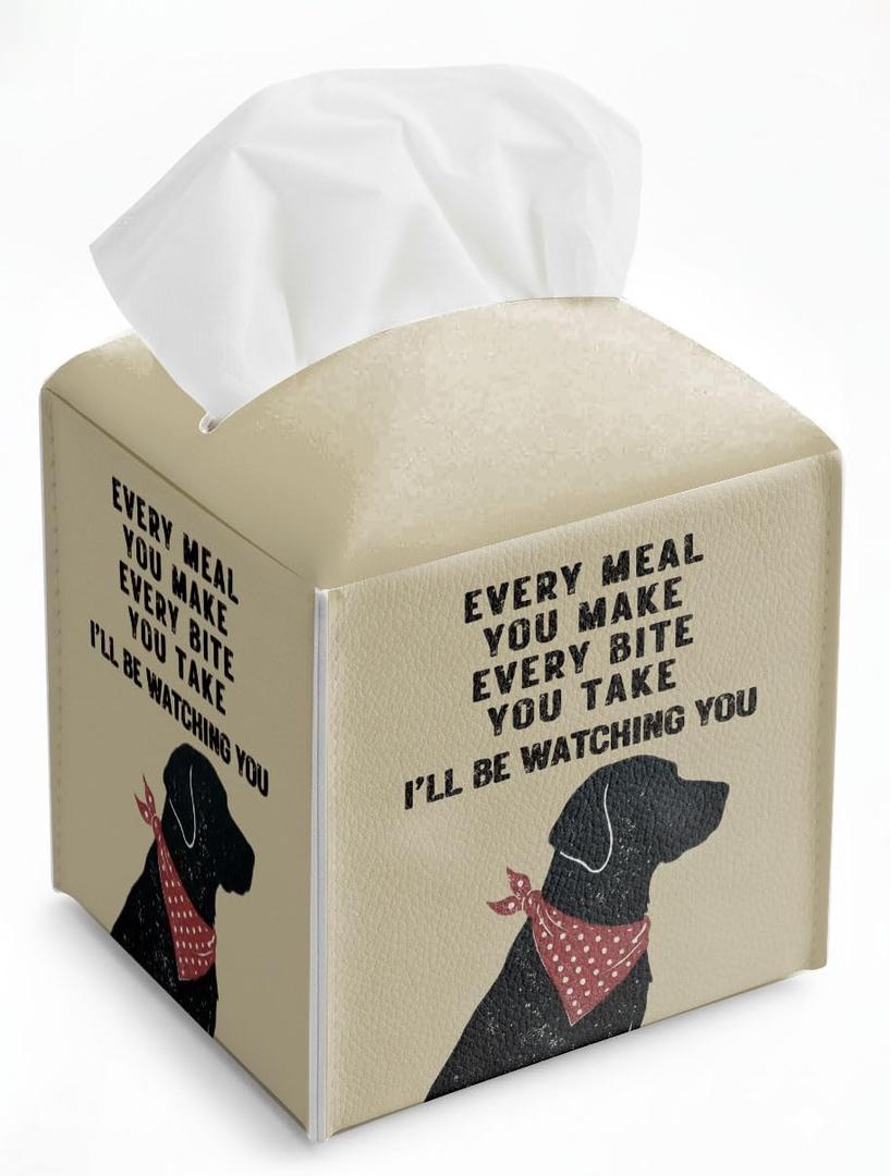 Rustic Pet Kitchen for Bandana Dog Tissue Box Cover, New Pregnancy Gifts for Expecting Mom, Mommy Gift for Birthday, Waterproof Leather Paper Dispenser, Gifts for Dog Lovers