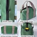 16 Inch Canvas Tool Bag, Small Tool Bag for Men, Large Capacity Wide Mouth Tool Organizer Tote Bag for Storage Hand Tools Wrenches (Green, 16 Inch)