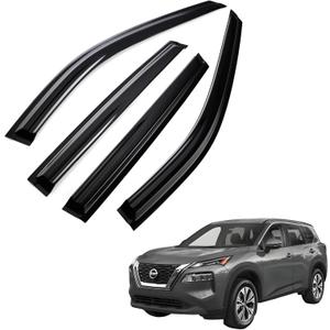 Window Visors Rain Guards for Car Windows with Fit for 2014-2020 Nissan Rogue S SV SL, 4-Piece Side Window Visors, UV Resistant & Weatherproof, No Drill Installation,Tape on