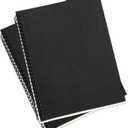 2 Pack College Ruled Notebook, Soft Black Cover Spiral Notebook, Memo Notepad Sketchbook, Students Office Business Diary Spiral Book Journal, 50 Pages, 25 Sheets, 10 x 7.5 Inch