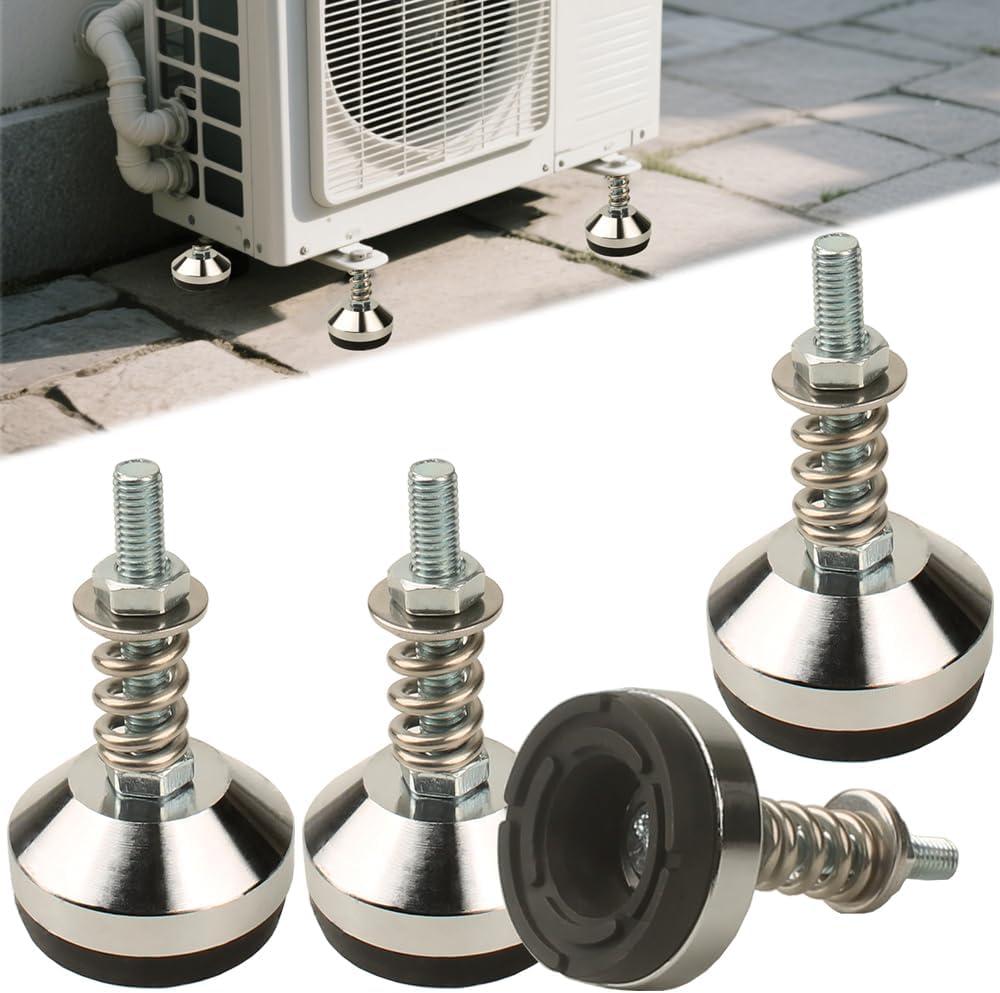 Split Air Conditioner Shock Pad Vibration Isolator MountsHeavy Duty Leveling feetLeg Leveler 1.97" Dia Base,Adjustable Leveling feet M8 Thread, 1300 Lb Capacity for Workbench, Machine4 Pack