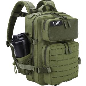 LHI Tactical Military Backpack for Men 25L/45L Large Molle Army Assault Pack 3 Day Hiking Rucksack With Bottle Holder
