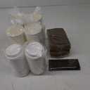 [100 Pack] 12 oz Paper Coffee Cups, Disposable Paper Coffee Cup with Lids, Sleeves, and Stirrers, Hot/Cold Beverage Drinking Cup for Water, Juice or Tea, Suitable for Home, Shops and Cafes