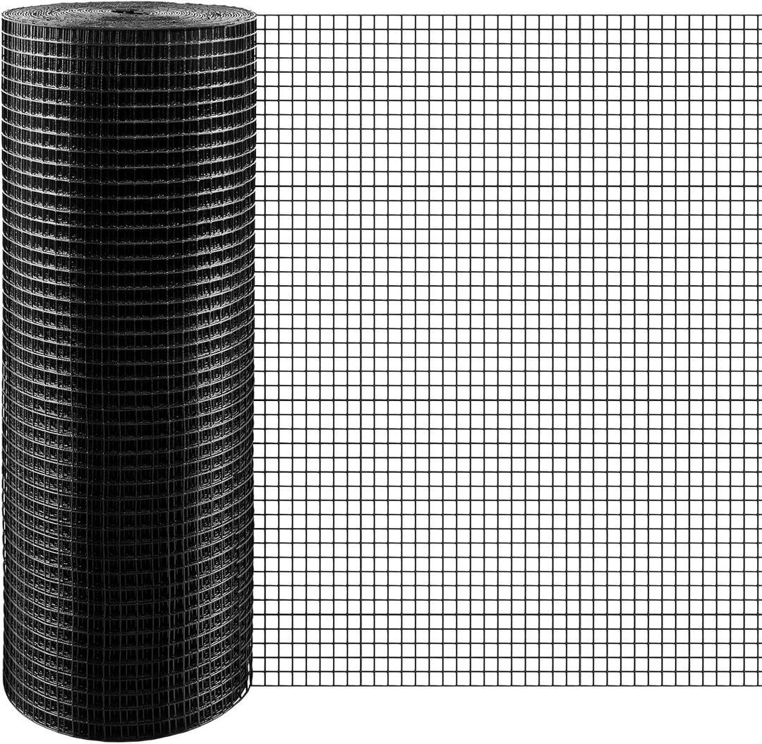 Black Hardware Cloth 1/2 inch 16inx50ft 19 Gauge Galvanized After Welding Chicken Wire Fencing Roll Welded Metal Wire Mesh Roll for Garden Fence and Home Project